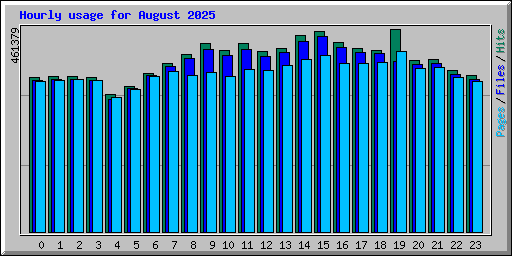 Hourly usage for August 2025